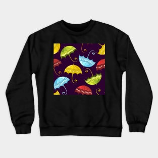 Flying Umbrellas Large Scale Print Crewneck Sweatshirt